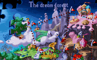 World map with Rayman at the Jungle