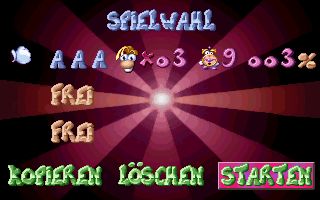 Bildschirm "Spielwahl" Angabe des Namens